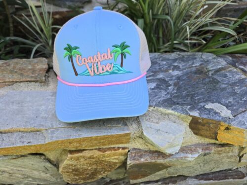 Coastal Cruiser Trucker Beach Pink Rope Hat CVC2344 -3